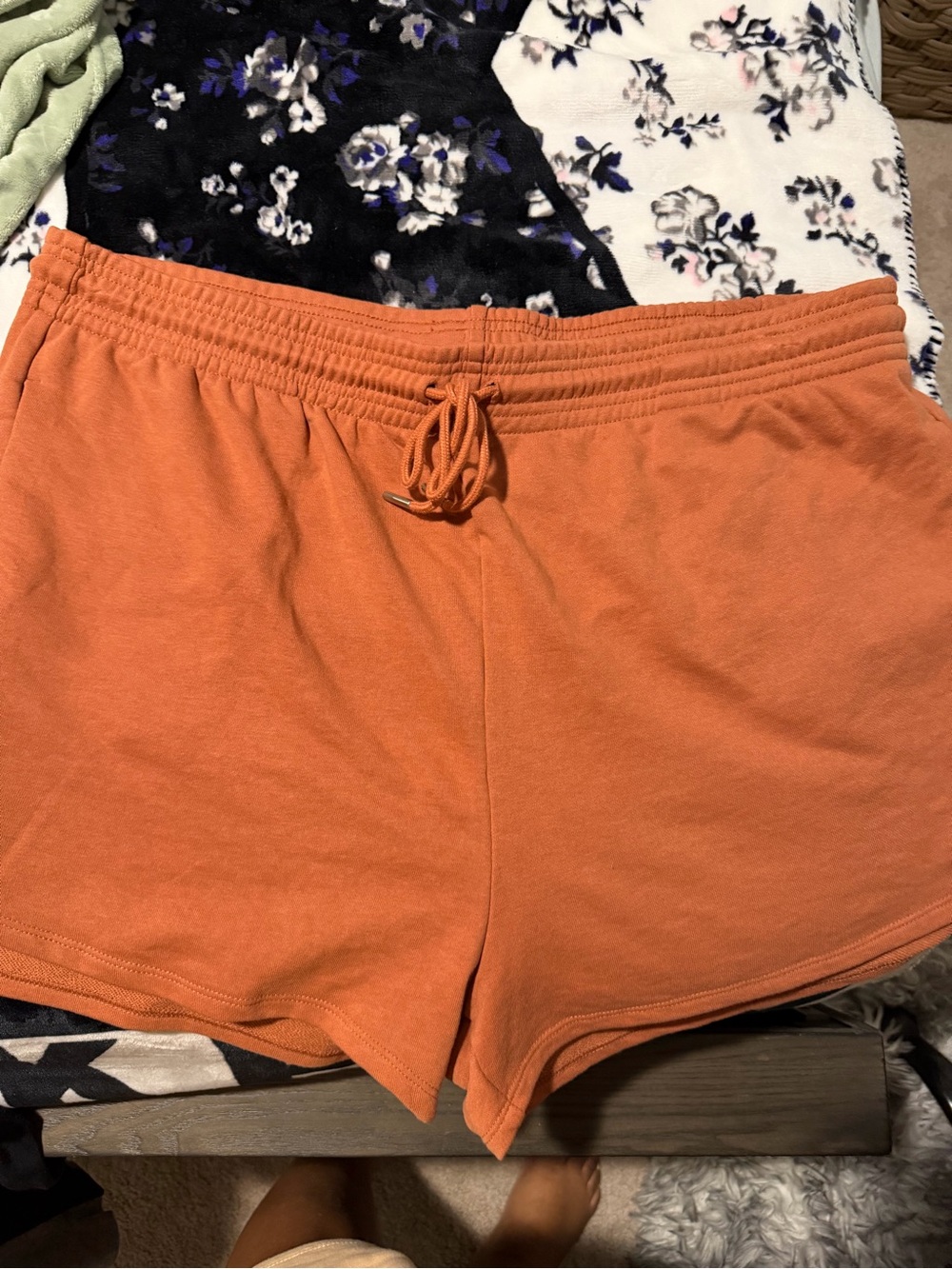 H&M Orange Drawstring Athletic Shorts